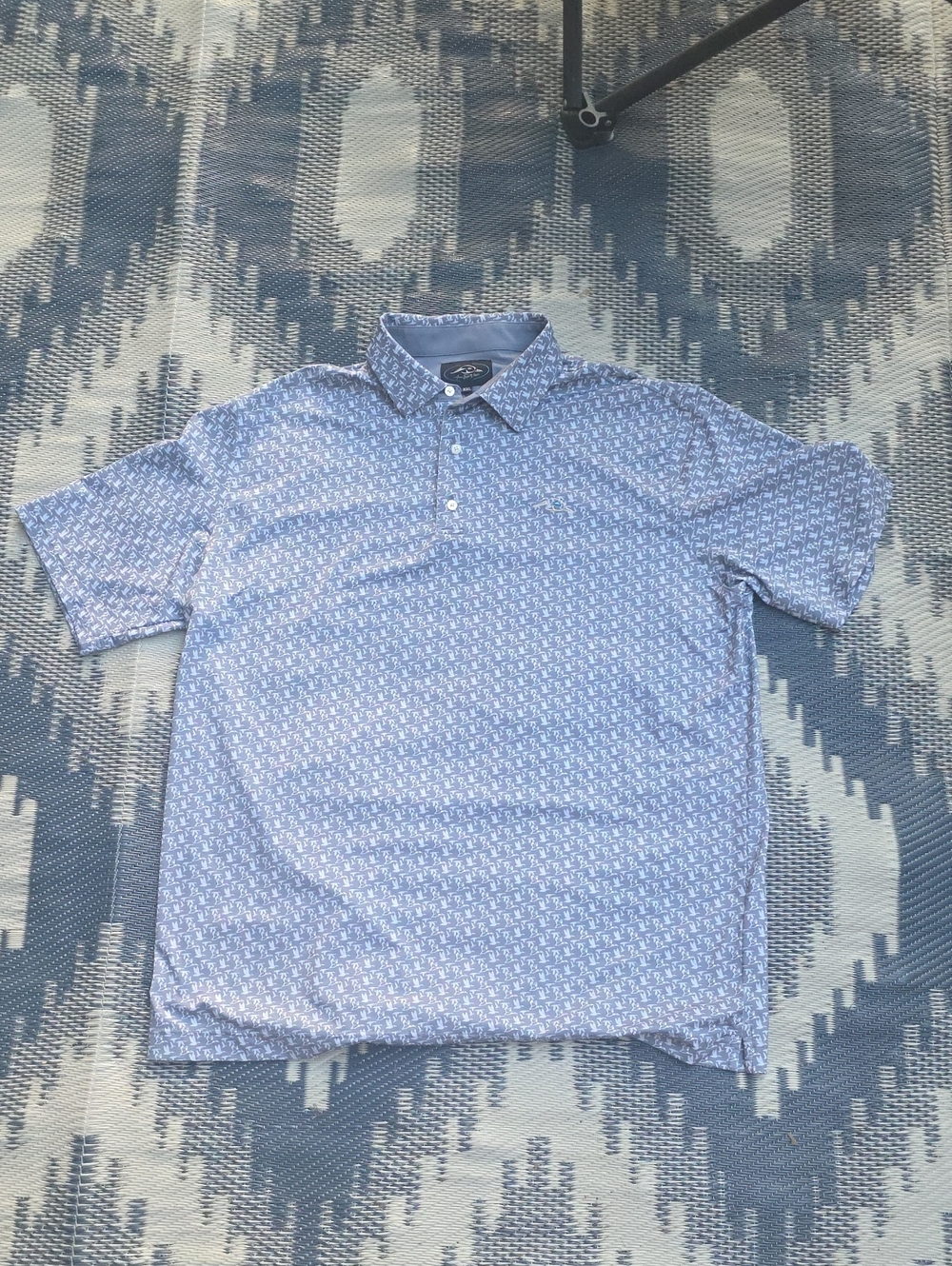 Men's Short Sleeve Polo Shirt in Light Gray - Performance Stretch